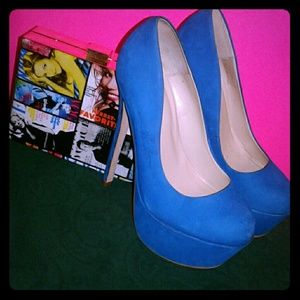 👠💖SZ 8 ZIGI GIRL SPYGLASS HEELS BEAUTIFUL BLUE👗